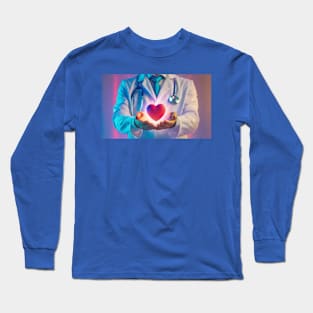 doctor holding heart Long Sleeve T-Shirt